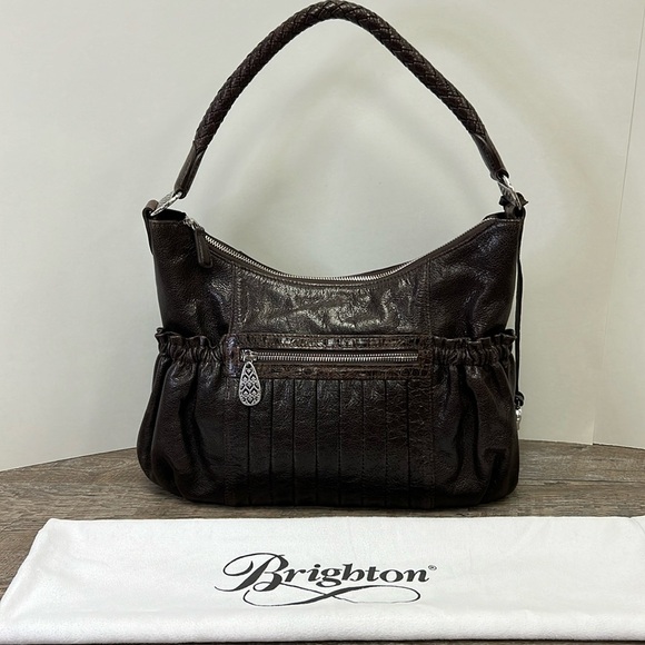 Brighton E242038 Vintage Brown Leather Shoulder Bag & Storage Bag - Picture 1 of 16